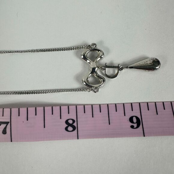 Christian Dior Letter “D” Y-Drop Silver Tone Rhinestone Pendant Necklace - Picture 11 of 11